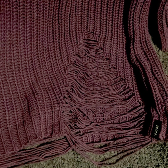 RVCA Chunky Knit Sweater Plum One Size - Picture 3 of 5